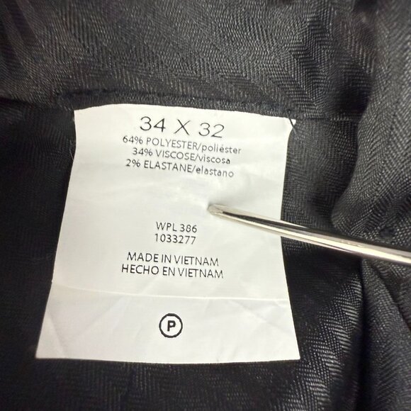 Haggar Slim Fit Premium Stretch Dress Pants Mens 34x32 Flat Front Gray Casual - Picture 5 of 6